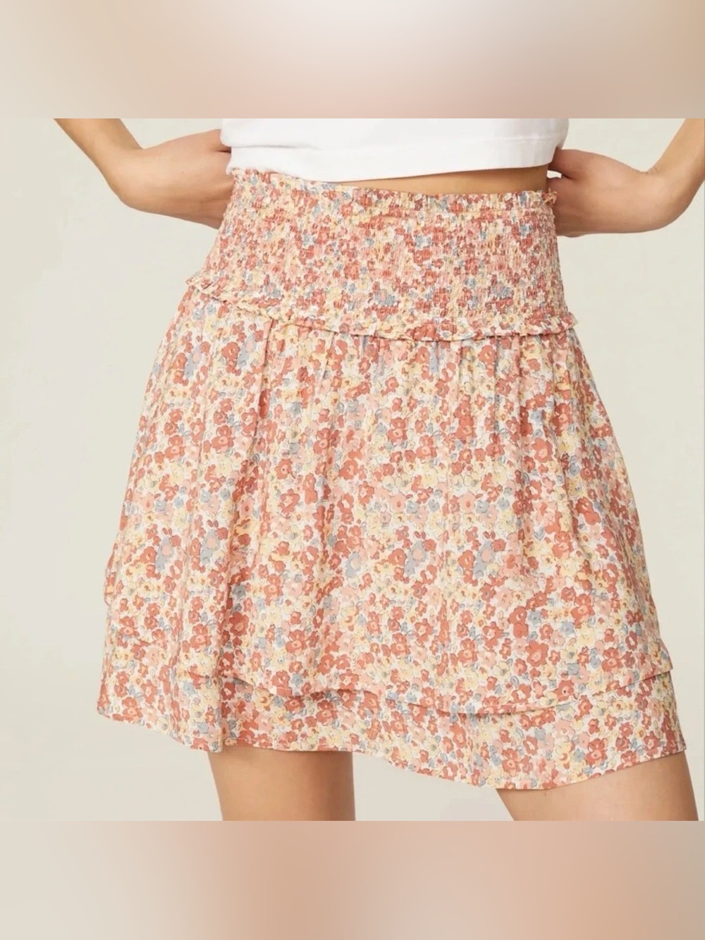 ✨ Rails Addison Multi Wildflower Smocked Mini Skirt XS